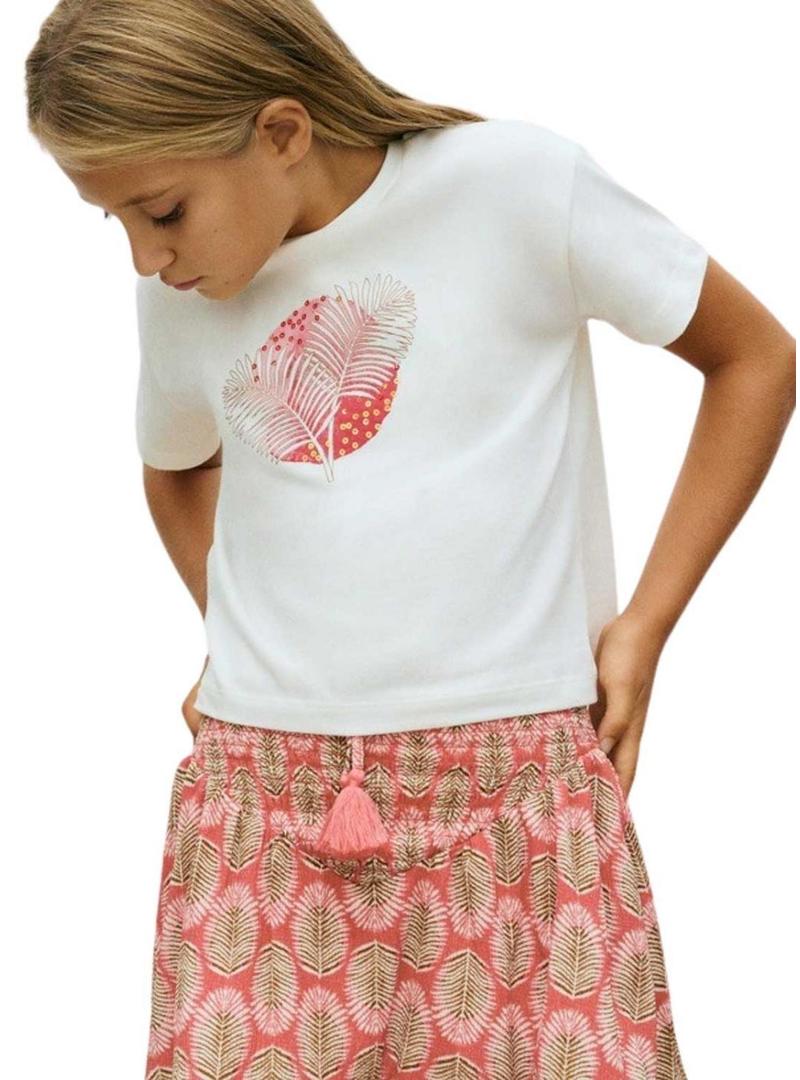 Camiseta Mayoral palma branca para menina