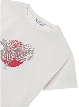 Camiseta Mayoral palma branca para menina