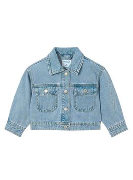 Jaqueta jeans Mayoral azul claro para menina.