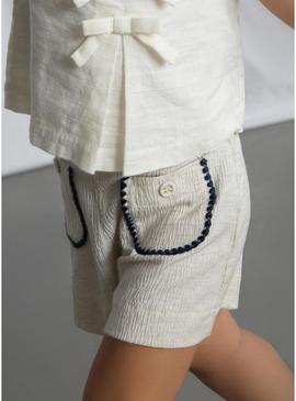 Conjunto Mayoral rosa listrado para menina