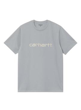Camisa Carhartt Script azul para homem.