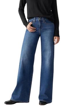 Calça jeans Levis 318 denim médio para mulher.