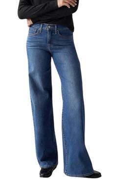 Calça jeans Levis 318 denim médio para mulher.