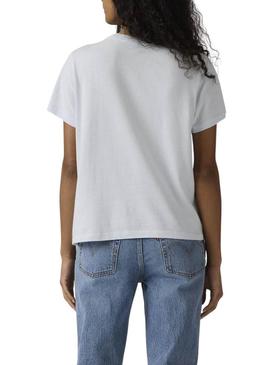Camiseta básica azul da Levi's para mulher.