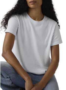 Camiseta básica azul da Levi's para mulher.