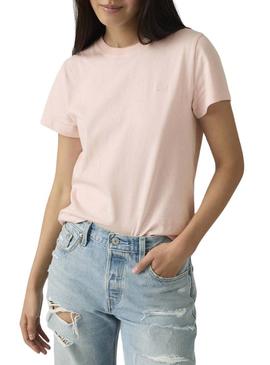Camiseta básica rosa da Levi's para mulher