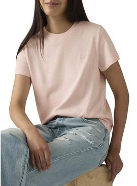 Camiseta básica rosa da Levi's para mulher