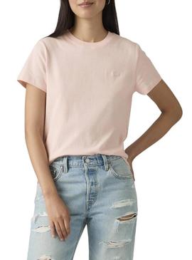 Camiseta básica rosa da Levi's para mulher
