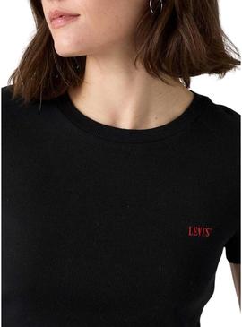 Camiseta Levi's em costela preta para mulher