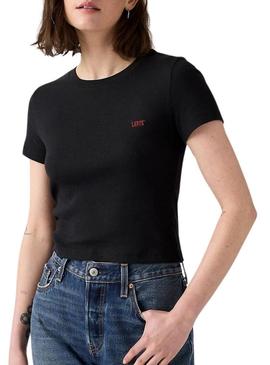 Camiseta Levi's em costela preta para mulher