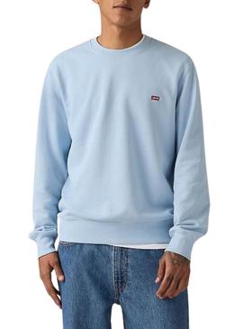 Moletom básico azul da Levis para homem.