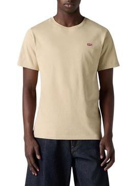 Camiseta Levi's original bege para homem.