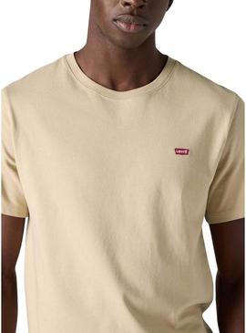 Camiseta Levi's original bege para homem.