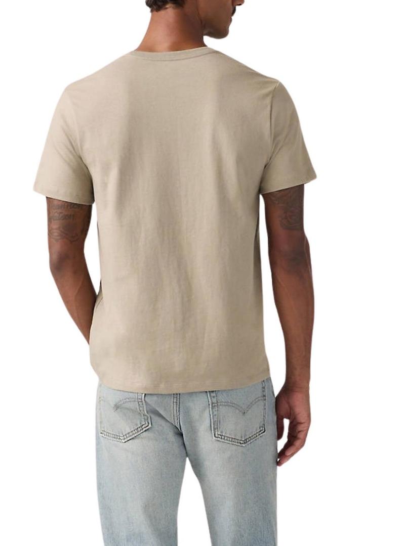 Camiseta Levi's básica bege vintage para homem.