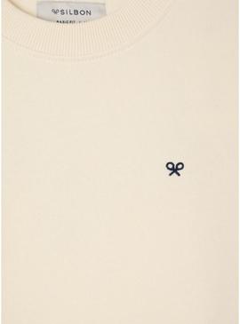 Moletom Silbon com logo étnico bege para homem