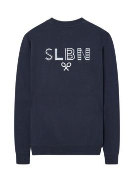 Moletom Silbon com logo étnico azul marinho para homem.