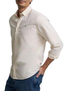 Camisa Silbon oxford listrada amarela para homem.