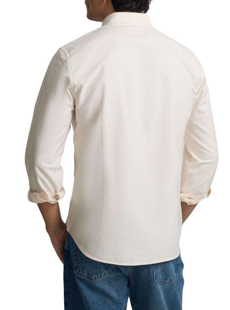 Camisa Silbon oxford listrada amarela para homem.