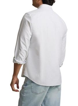 Camisa Silbon oxford listrada azul para homem.