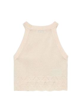 Top Mayoral em tricô bege para menina.