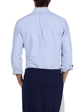 Camisa El Ganso Oxford lisa azul para homem.