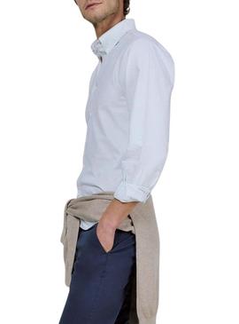 Camisa El Ganso Yale verde e branco listrada para homem.