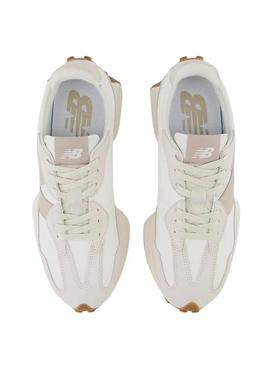 Sapatos New Balance U327 bege para mulher.