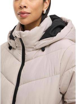 Casaco acolchoado Vila Milja bege para mulher.