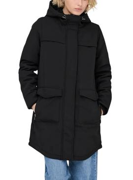 Parka Only Masstrich preta para mulher.