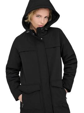 Parka Only Masstrich preta para mulher.
