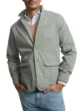 Americana Silbon Semiblazer verde para homem