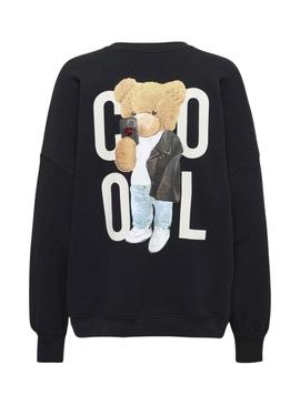 Moletom Only Teddy Cool preto para mulher.