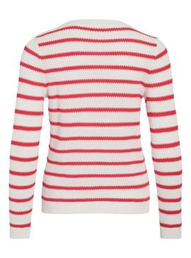 Camisola Vila Vidalo branca e vermelha para mulher