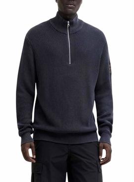 Camisola Jack and Jones Detroit em azul marinho para homem.