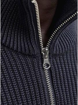Camisola Jack and Jones Detroit em azul marinho para homem.