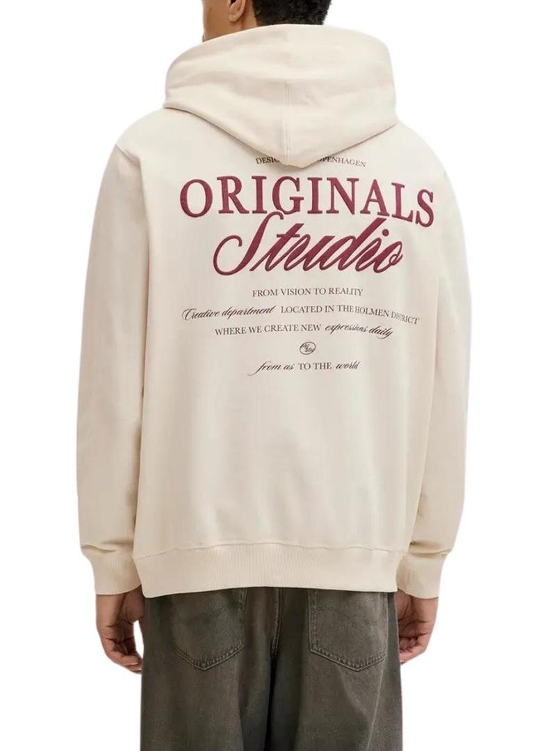 Moletom Jack and Jones Norrebro bege para homem