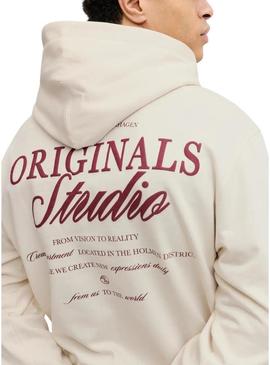 Moletom Jack and Jones Norrebro bege para homem