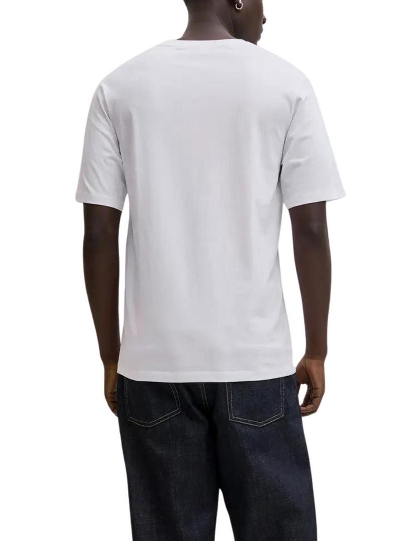 Camiseta Jack and Jones Corp branca para homem.