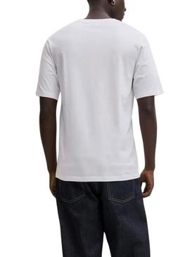 Camiseta Jack and Jones Corp branca para homem.