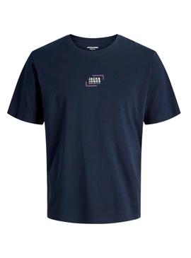 Camiseta Jack and Jones Corp azul marinho para homem.