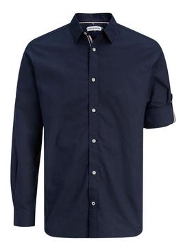 Camisa Jack and Jones Henry azul marinho para homens.
