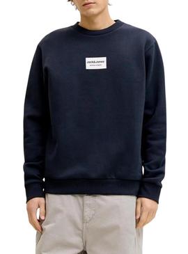 Moletom Jack and Jones Frank azul marinho para homem.