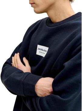 Moletom Jack and Jones Frank azul marinho para homem.