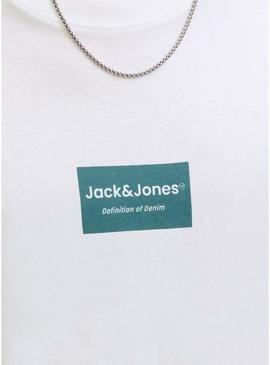 Camiseta Jack and Jones Frank branca para homem.