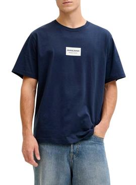 Camiseta Jack and Jones Frank marinho para homem.