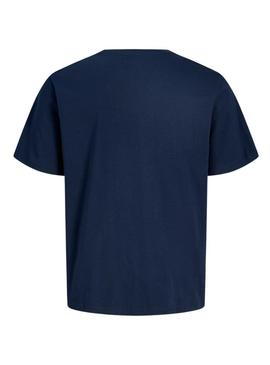 Camiseta Jack and Jones Frank marinho para homem.