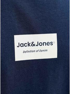 Camiseta Jack and Jones Frank marinho para homem.