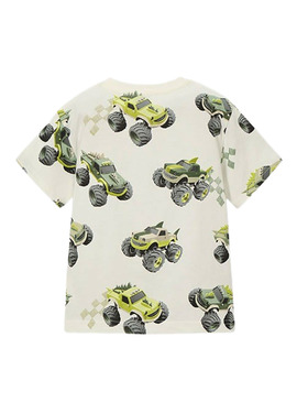 Camiseta Mayoral carros branco para menino