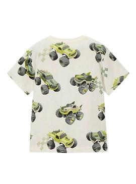 Camiseta Mayoral carros branco para menino