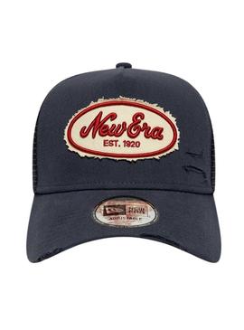 Boné New Era Canvas Distressed 9FORTY na cor azul marinho para homens e mulheres